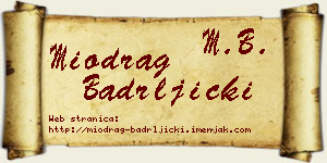 Miodrag Badrljički vizit kartica